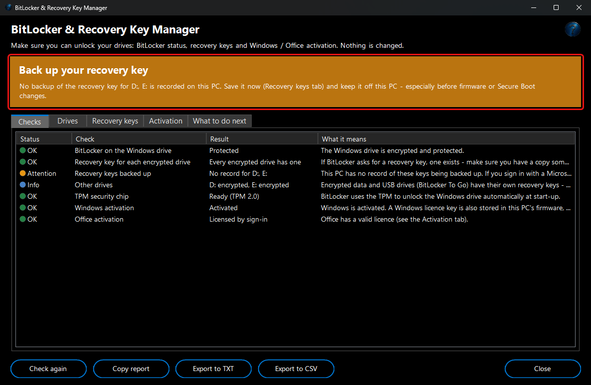 FW Admin Tech Tool Pro - BitLocker & Recovery Key Manager