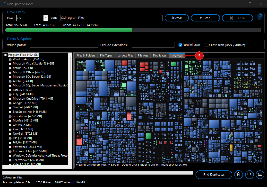 FW Admin Tech Tool Pro - Disk Space Analyser