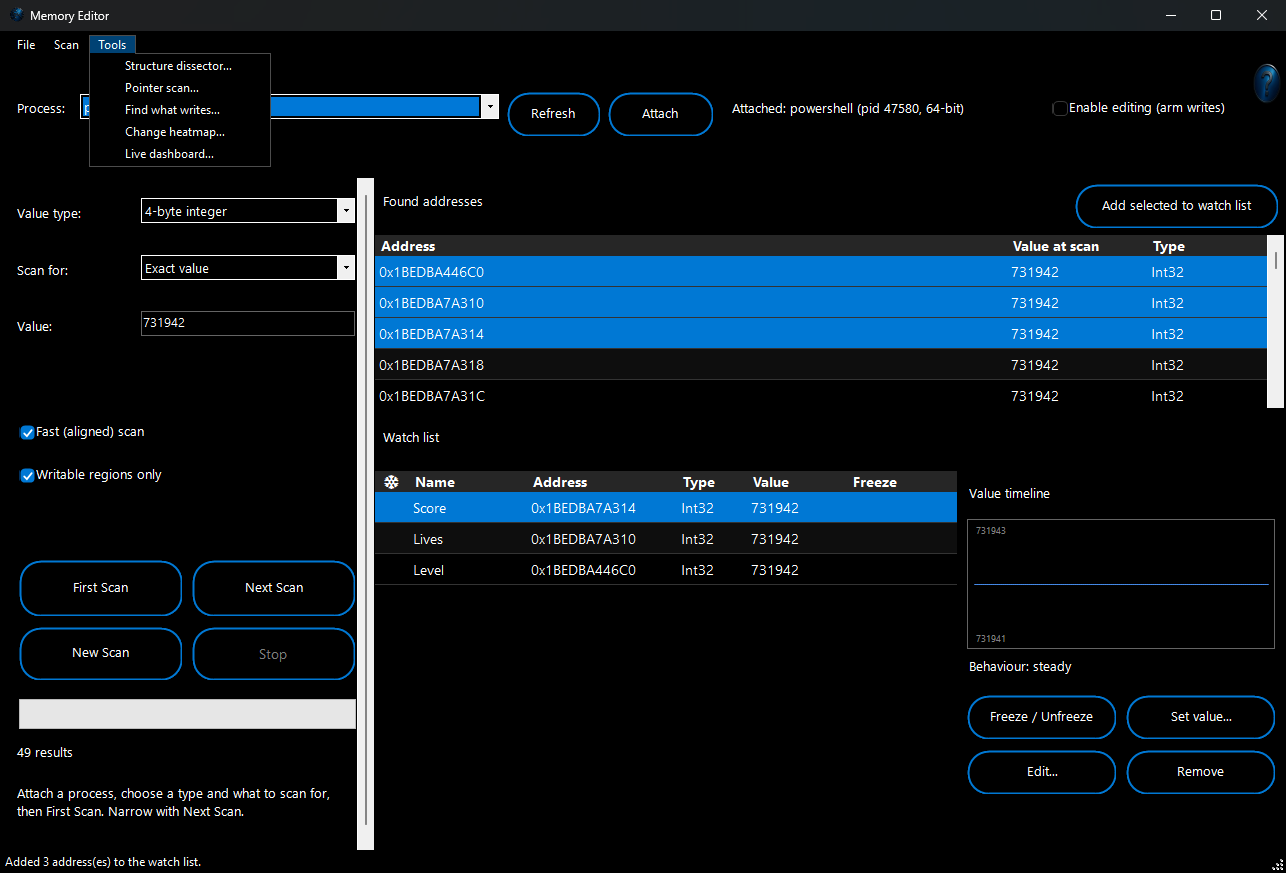 FW Admin Tech Tool Pro - Memory Editor advanced tools