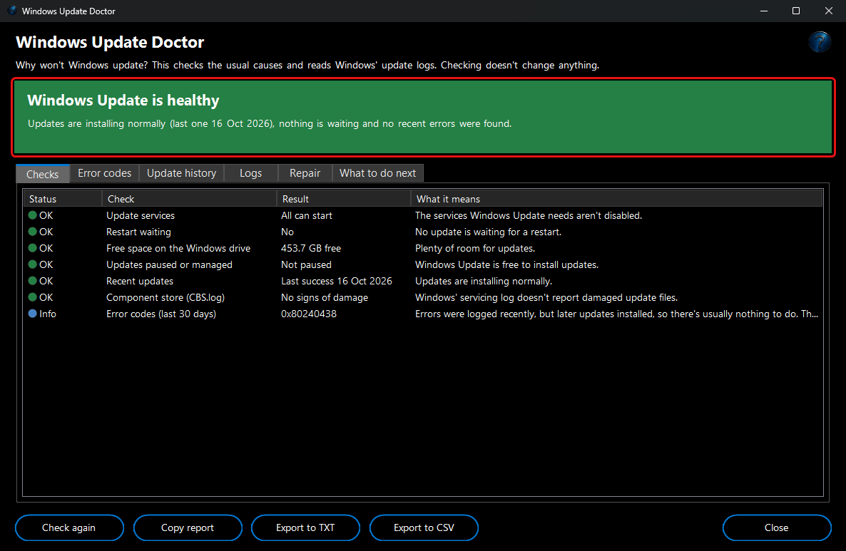 FW Admin Tech Tool Pro - Windows Update Doctor